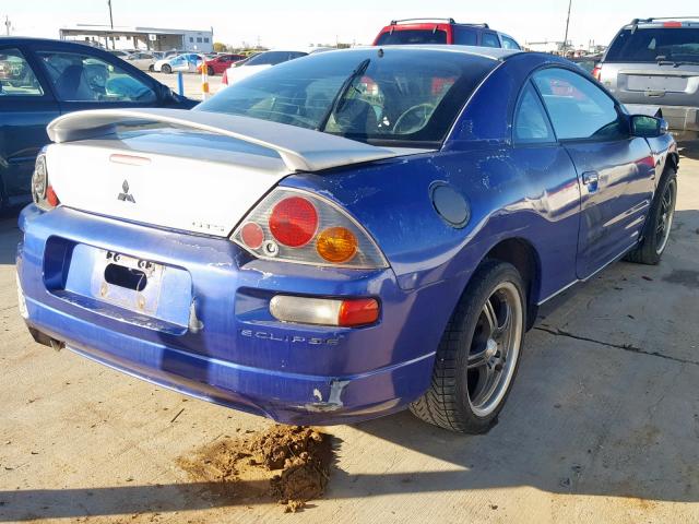 4A3AC74H23E189887 - 2003 MITSUBISHI ECLIPSE GT BLUE photo 4