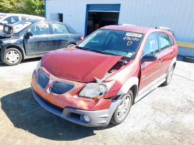 5Y2SL65837Z406586 - 2007 PONTIAC VIBE RED photo 2