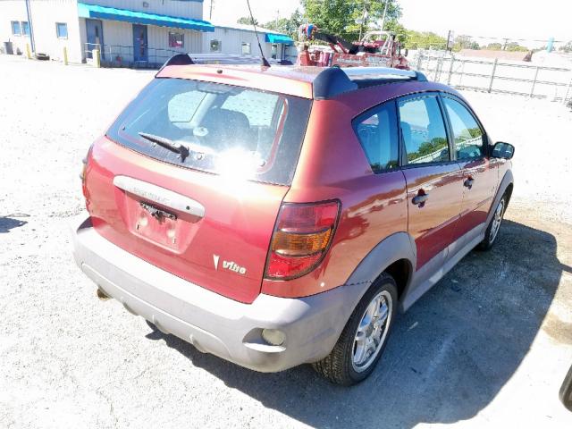 5Y2SL65837Z406586 - 2007 PONTIAC VIBE RED photo 4