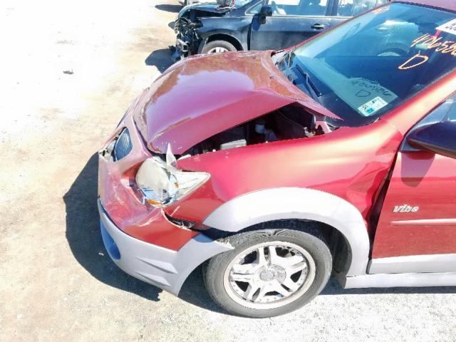 5Y2SL65837Z406586 - 2007 PONTIAC VIBE RED photo 9