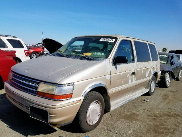 2P4GH2530NR586407 - 1992 PLYMOUTH VOYAGER BEIGE photo 2