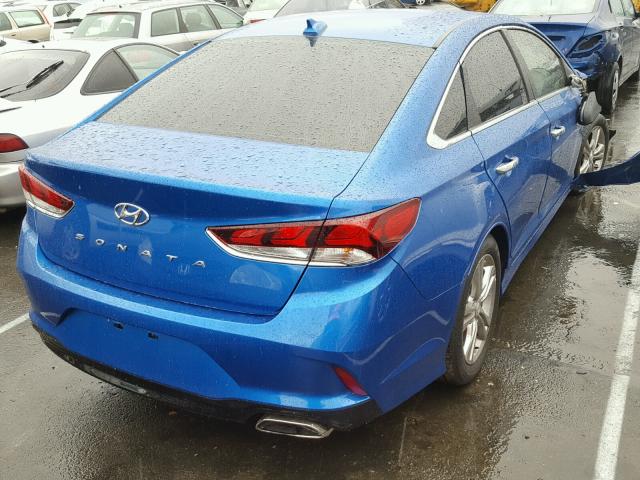 5NPE34AF4JH671943 - 2018 HYUNDAI SONATA SPO BLUE photo 4