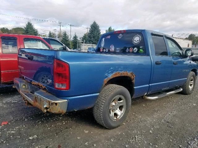 1D7HA18NX3S347775 - 2003 DODGE RAM 1500 S BLUE photo 4