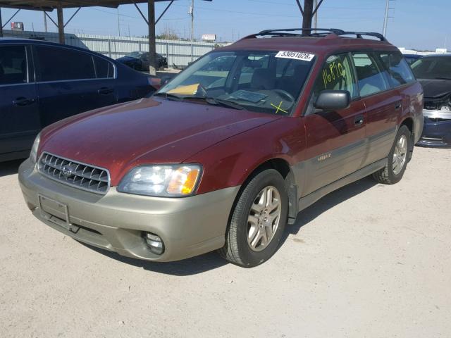 4S3BH675337634212 - 2003 SUBARU LEGACY OUT MAROON photo 2