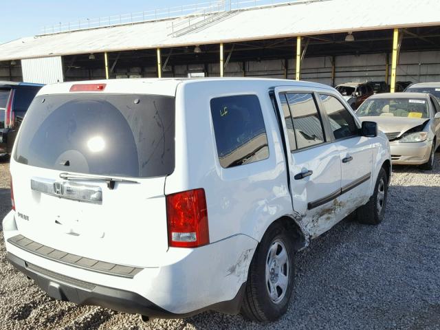 5FNYF3H20FB032398 - 2015 HONDA PILOT LX WHITE photo 4