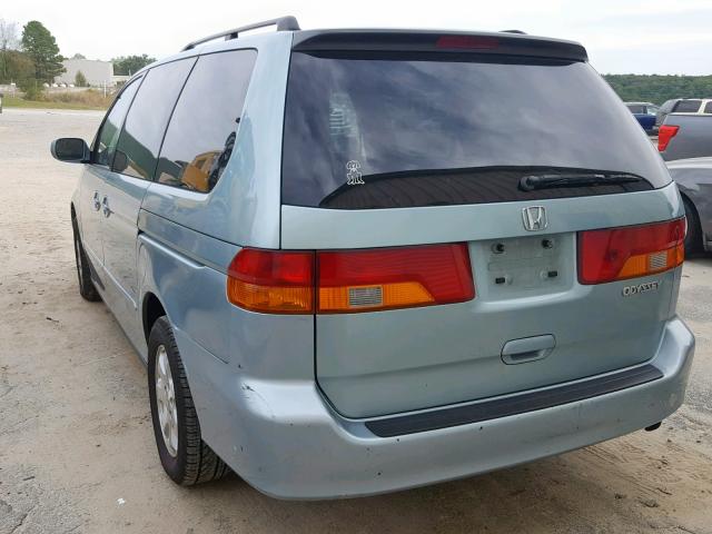 5FNRL18684B052805 - 2004 HONDA ODYSSEY EX TEAL photo 3