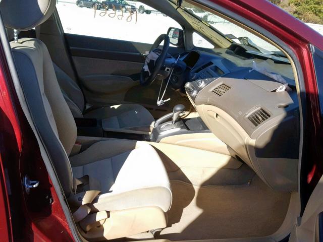 1HGFA16828L065079 - 2008 HONDA CIVIC BURGUNDY photo 5