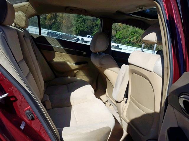 1HGFA16828L065079 - 2008 HONDA CIVIC BURGUNDY photo 6