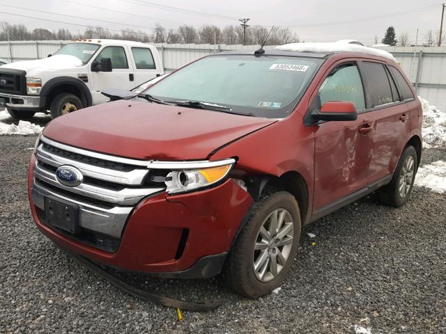 2FMDK4JC7DBE35870 - 2013 FORD EDGE SEL BURGUNDY photo 2