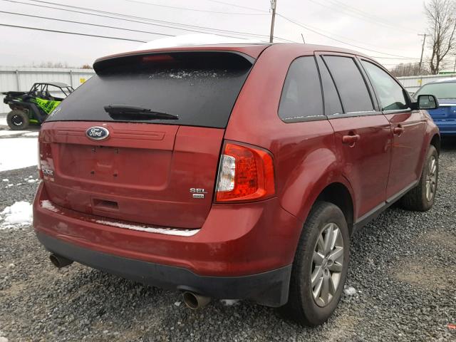 2FMDK4JC7DBE35870 - 2013 FORD EDGE SEL BURGUNDY photo 4