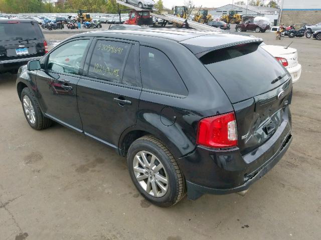 2FMDK4JC3DBC32393 - 2013 FORD EDGE SEL BLACK photo 3