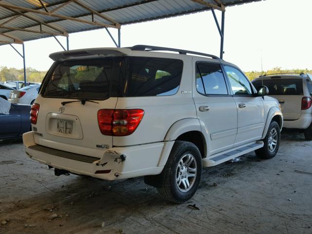 5TDZT38A24S228839 - 2004 TOYOTA SEQUOIA LI WHITE photo 4