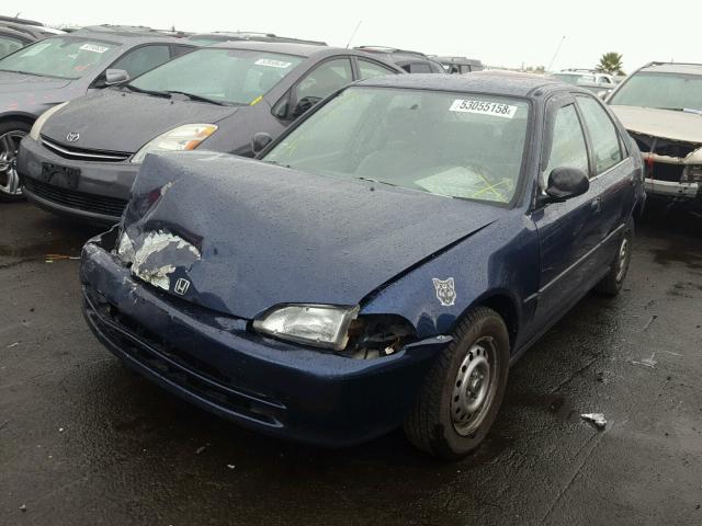 1HGEG8643PL044546 - 1993 HONDA CIVIC DX BLUE photo 2