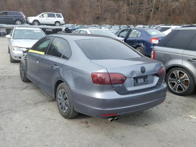 3VW1K7AJ7EM323624 - 2014 VOLKSWAGEN JETTA BASE GRAY photo 3