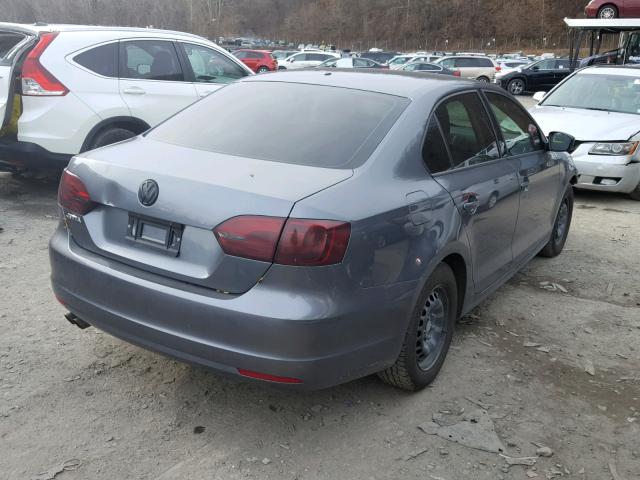 3VW1K7AJ7EM323624 - 2014 VOLKSWAGEN JETTA BASE GRAY photo 4