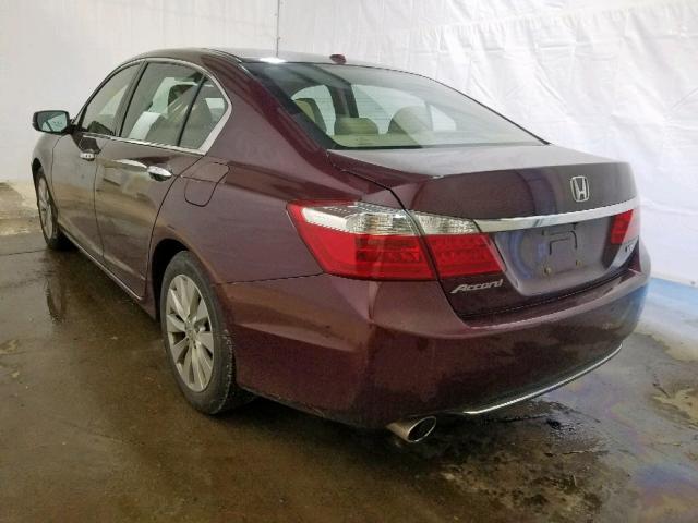 1HGCR3F87DA029949 - 2013 HONDA ACCORD EXL BURGUNDY photo 3