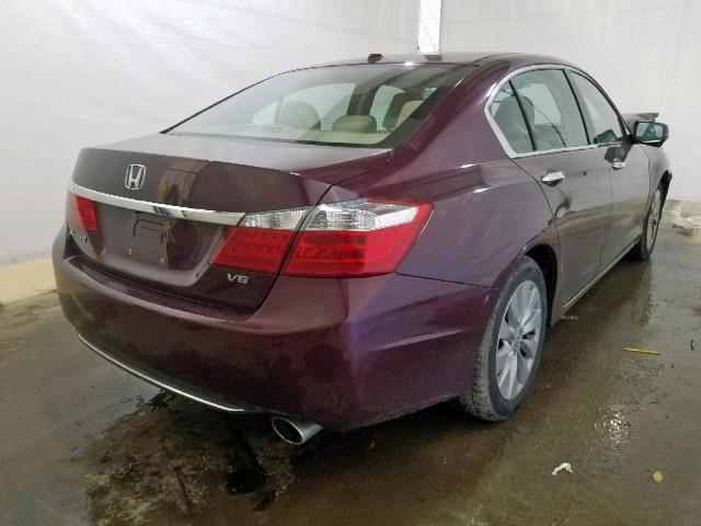 1HGCR3F87DA029949 - 2013 HONDA ACCORD EXL BURGUNDY photo 4