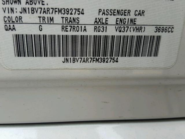 JN1BV7AR7FM392754 - 2015 INFINITI Q50 BASE WHITE photo 10