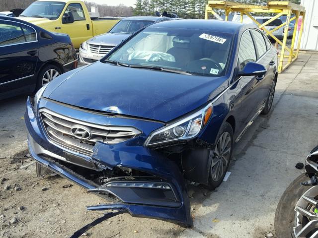 5NPE34AF7GH270587 - 2016 HYUNDAI SONATA SPO BLUE photo 2