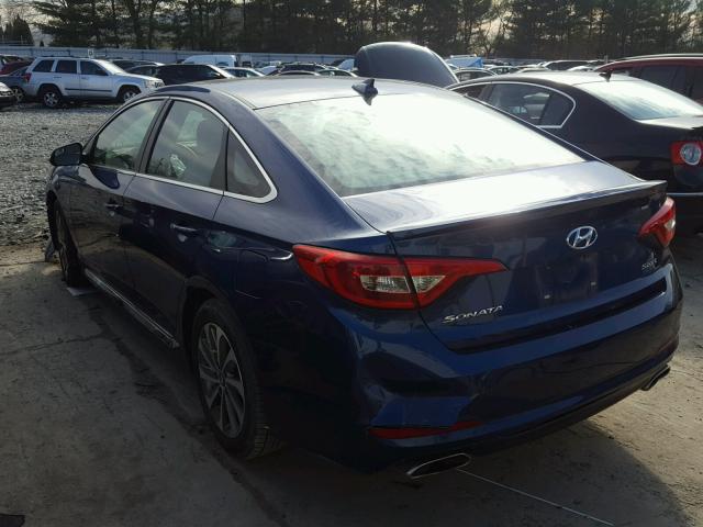 5NPE34AF7GH270587 - 2016 HYUNDAI SONATA SPO BLUE photo 3