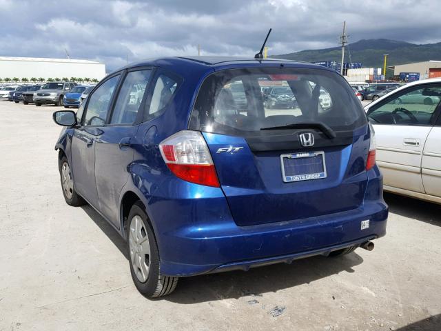 JHMGE8H33DC035650 - 2013 HONDA FIT BLUE photo 3