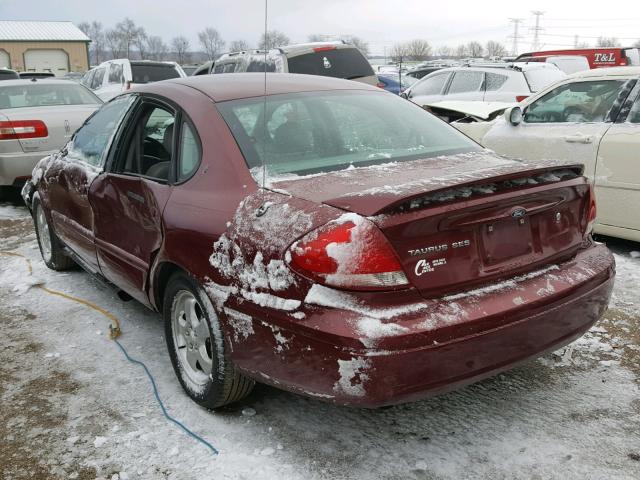 1FAFP55S24A209386 - 2004 FORD TAURUS SES BURGUNDY photo 3