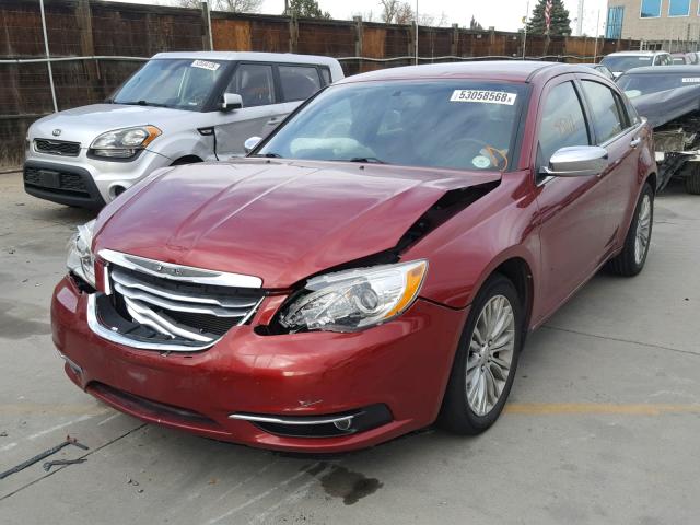 1C3CCBCG7DN574102 - 2013 CHRYSLER 200 LIMITE RED photo 2