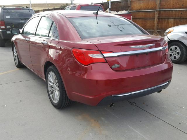 1C3CCBCG7DN574102 - 2013 CHRYSLER 200 LIMITE RED photo 3