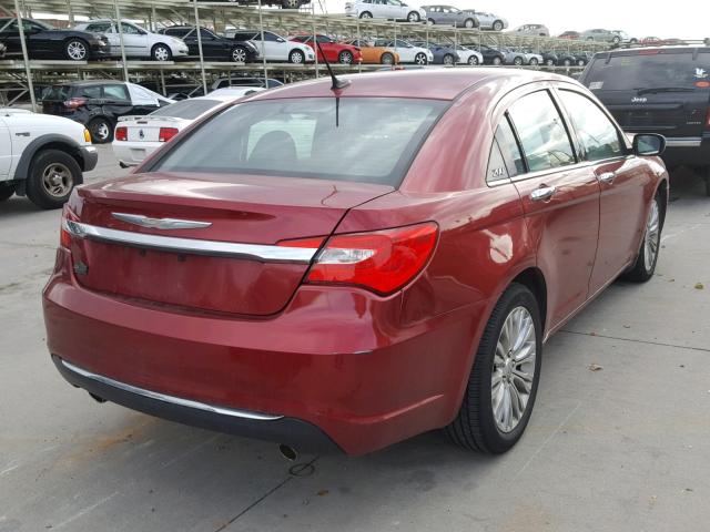 1C3CCBCG7DN574102 - 2013 CHRYSLER 200 LIMITE RED photo 4