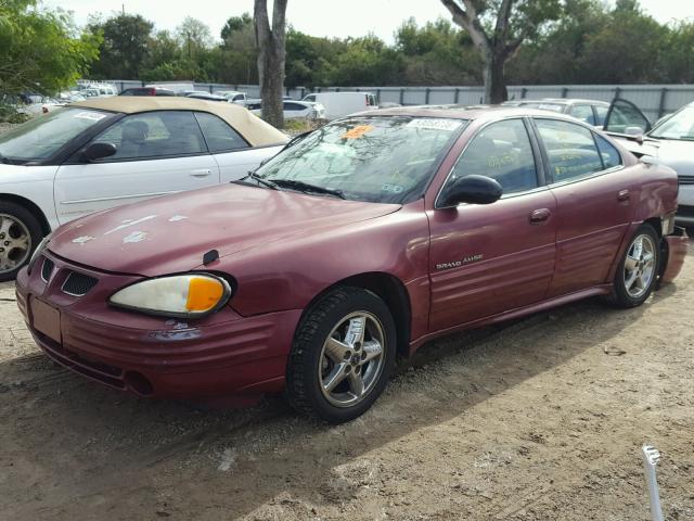 1G2NF52F92C177350 - 2002 PONTIAC GRAND AM S BURGUNDY photo 2