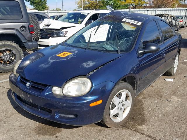 1B3ES46C02D530524 - 2002 DODGE NEON SE BLUE photo 2