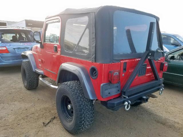 1J4FA39S24P729637 - 2004 JEEP WRANGLER X RED photo 3