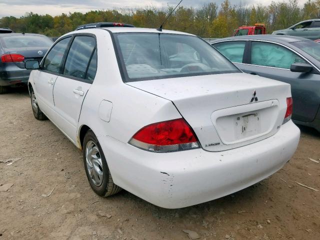 JA3AJ26E34U014276 - 2004 MITSUBISHI LANCER ES WHITE photo 3