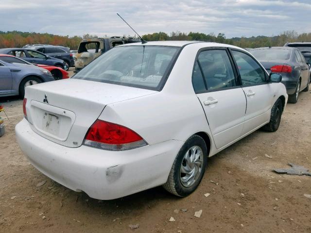 JA3AJ26E34U014276 - 2004 MITSUBISHI LANCER ES WHITE photo 4