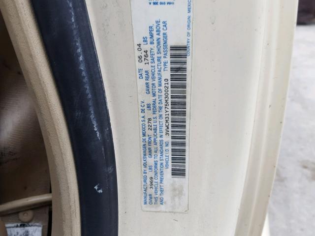 3VWCM31Y75M300210 - 2005 VOLKSWAGEN NEW BEETLE Weiß Foto 10