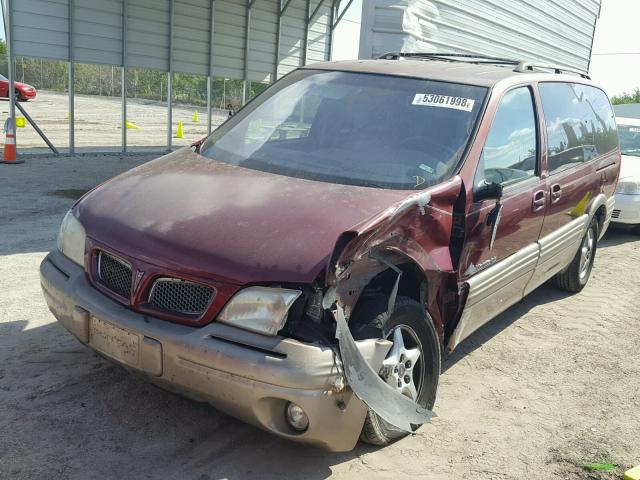 1GMDX03E2YD264650 - 2000 PONTIAC MONTANA BURGUNDY photo 2