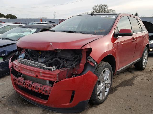 2FMDK4KC1CBA57350 - 2012 FORD EDGE LIMIT RED photo 2