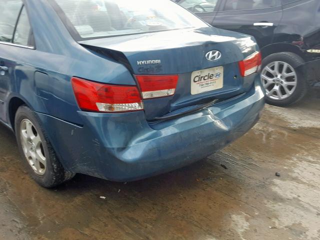 5NPEU46C76H068780 - 2006 HYUNDAI SONATA GLS BLUE photo 9