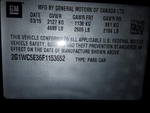 2G1WC5E36F1153652 - 2015 CHEVROLET IMPALA LIM BLACK photo 10