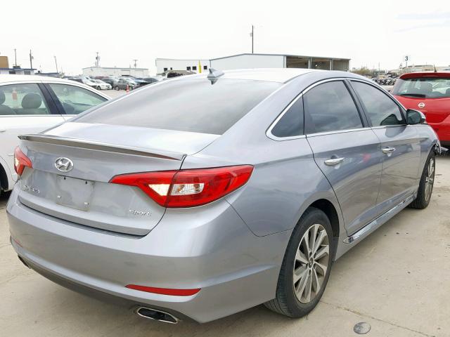 5NPE34AF0FH136504 - 2015 HYUNDAI SONATA SPO SILVER photo 4