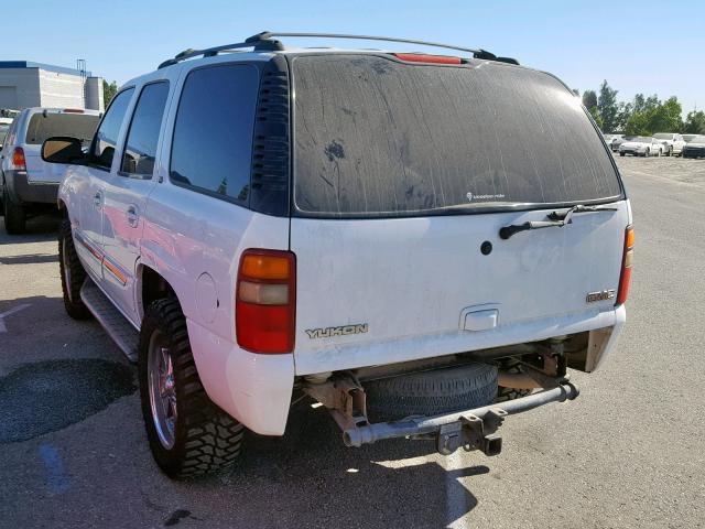 1GKEC13T33R230502 - 2003 GMC YUKON WHITE photo 3