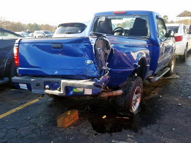 1FTYR10U04PB50303 - 2004 FORD RANGER BLUE photo 4