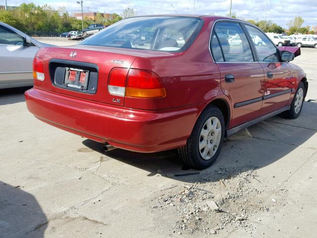 1HGEJ6672WL055732 - 1998 HONDA CIVIC LX RED photo 4