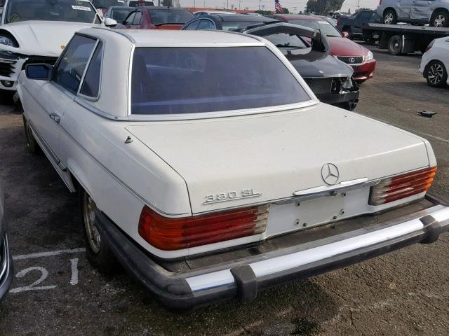 WDBBA45A4BB000670 - 1981 MERCEDES-BENZ 380 SL WHITE photo 3