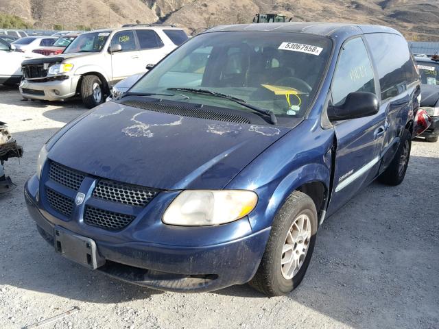 1B8GP45G31B107889 - 2001 DODGE CARAVAN SP BLUE photo 2