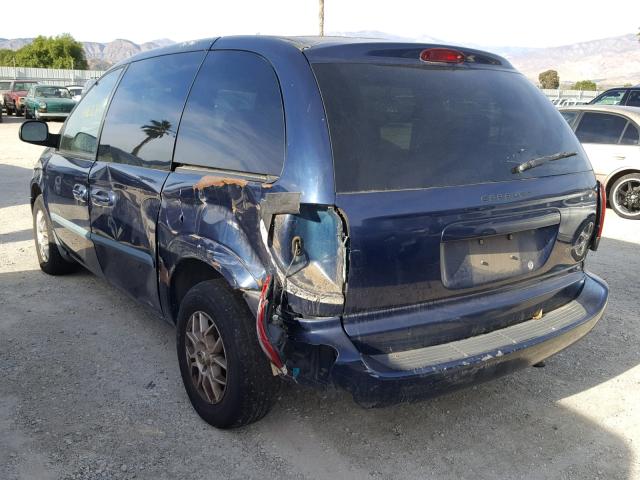 1B8GP45G31B107889 - 2001 DODGE CARAVAN SP BLUE photo 3