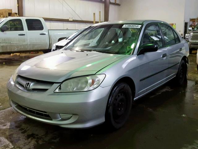 2HGES16305H046908 - 2005 HONDA CIVIC DX V SILVER photo 2