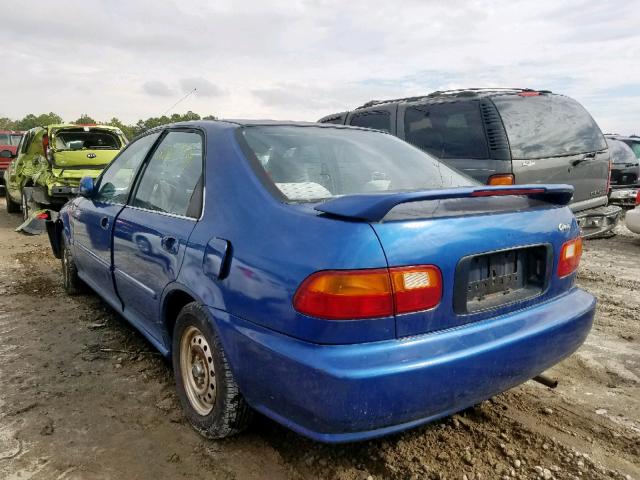 1HGEG8641RL015629 - 1994 HONDA CIVIC DX BLUE photo 3