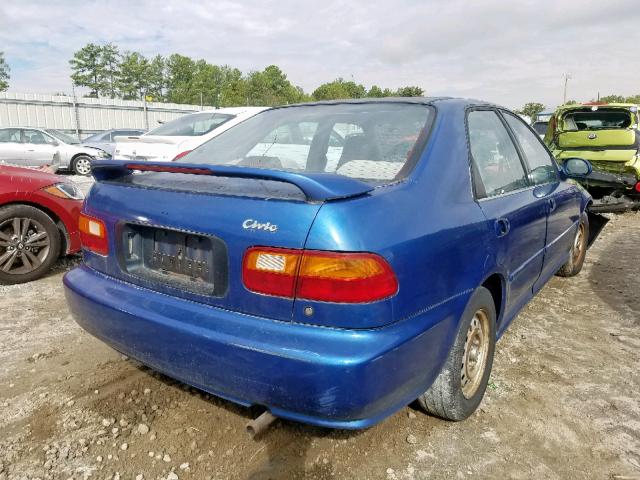 1HGEG8641RL015629 - 1994 HONDA CIVIC DX BLUE photo 4