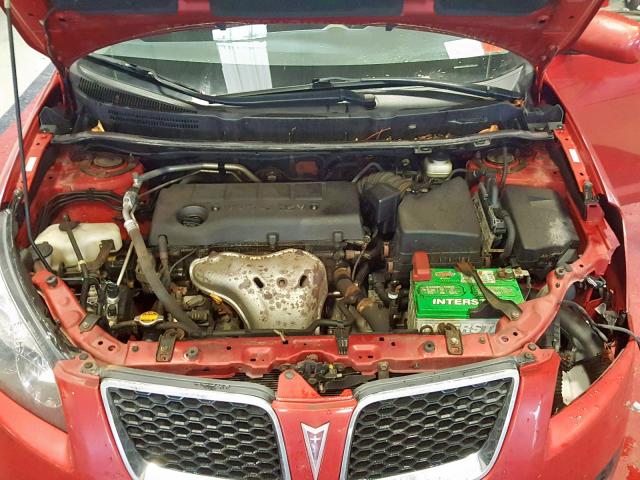 5Y2SM67079Z464501 - 2009 PONTIAC VIBE RED photo 7